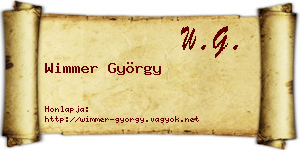 Wimmer György névjegykártya