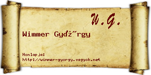 Wimmer György névjegykártya